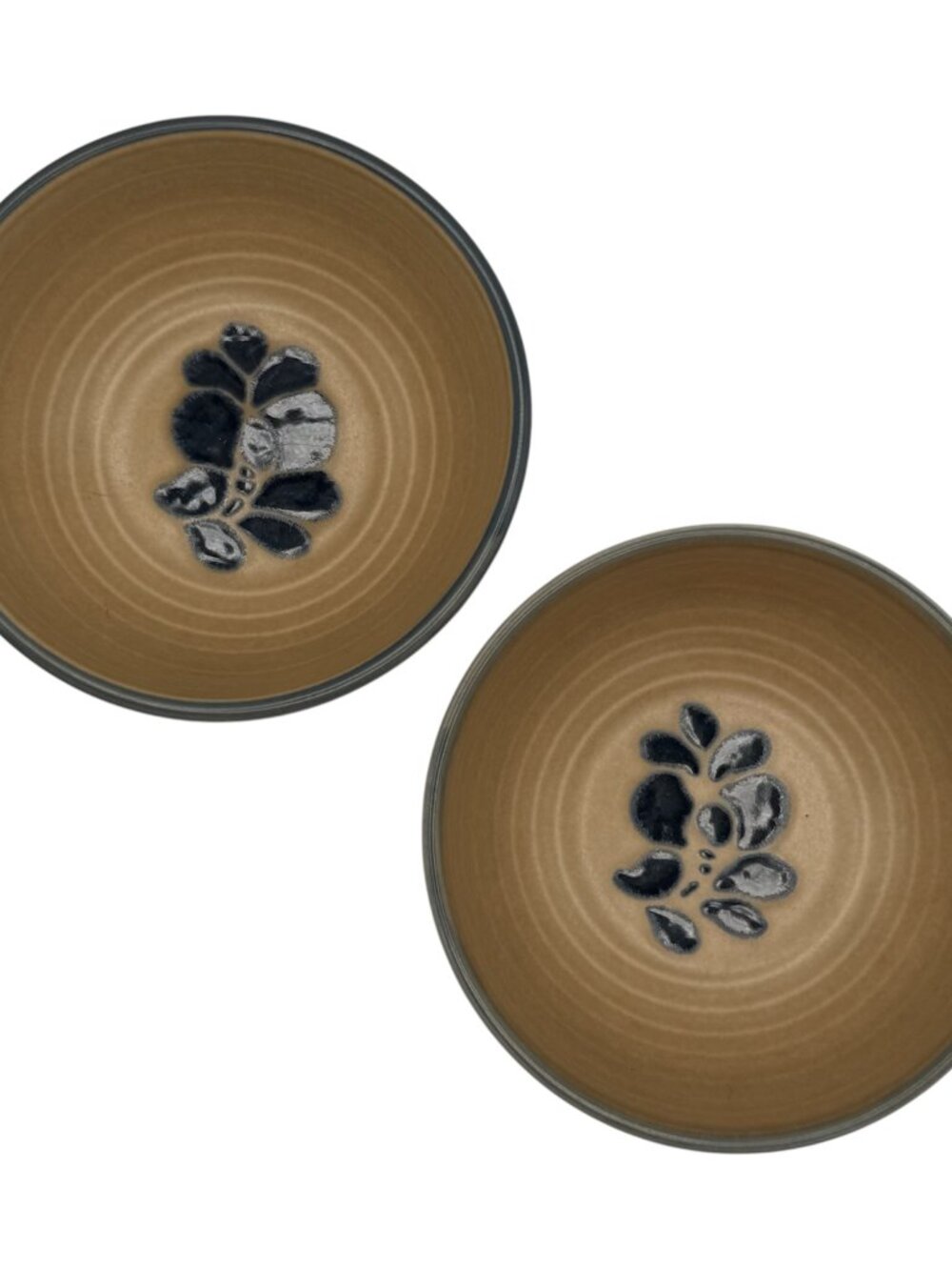 Two Vtg Pfaltzgraff Small Berry Dessert Bowls Folk Art Pattern 008 4.5" X 2"